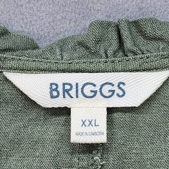 Briggs Sundress Women XXL Army Green Linen Blend Ruffle Tank Dress Summer Casual - Picture 9 of 12